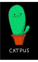 Catpus Notebook: Blank Lined Funny Cat Journal