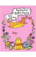 My Big Fat Bullet Journal for Cat Lovers Funny Flying Cartoon Cat 7: Jumbo Sized Dot Style Bullet Journal Notebook - 300 Plus Numbered Pages with 300 Dot Grid Pages, 6 Index Pages and 2 Key Pages in Large 8.5 X 11 Siz