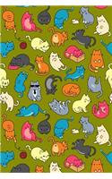 Bullet Journal Notebook for Cat Lovers Fun Cat Pattern 5: Graph Design - 162 Numbered Pages with 150 Graph Style Grid Pages, 6 Index Pages and 2 Key Pages for Journaling, Writing, Planning and Doodling, for