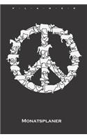 Peacezeichen mit Tieren Monatsplaner