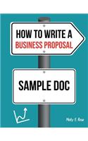 How To Write A Business Proposal Sample Doc