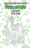 Libro de colorear para adultos - Nivel fácil - Animales - Unicornio