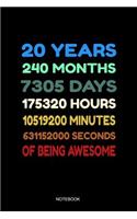 20 Years of Being Awesome Notebook