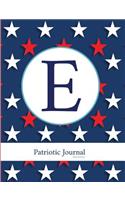 E: Patriotic Journal Blue Edition: Monogram Initial Notebook