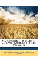 Marginalien Und Regisiter Zu Kants Kritik Der Reinen Vernunft