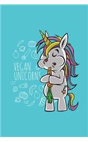 Vegan Unicorn Notebook: Beautiful Vegan Unicorn Notebook with 120 squared Pages in Trim size 15,24 x 22,86 cm (6" x 9")