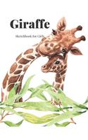 Giraffe Sketchbook for Girls: Large 200 page sketchbook for girls. Ideal gift for family and friends.