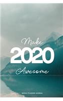 2020 Weekly Planner Diary Notebook: Jan 1, 2020 to Dec 31, 2020: Daily, Weekly & Monthly View Planner, Diary & Journal Abstract Creative Make 2020 Awesome Cover