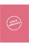 2020 Planner: 12 Month Weekly Calendar Planner With Inspiring Quotes, Pink, 8.5 x 11, Large Planner