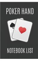 Poker Hand Notebook List