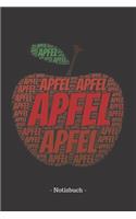 Apfel: Notizblock - Notizbuch - DIN A5, 120 Seiten - Gepunket, dotted, punktkariert, dot grid - Notizen, Termine, Planer, Tagebuch, Organisation - Wortwolk