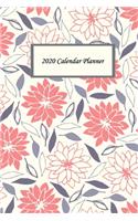 2020 Calendar Planner: Year Plan with Monthly Planner and 53 Weekly Planner for Organizer Agenda Schedule Notebook Journal and Business: Beautiful Flora Flower
