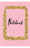 Notebook: Light Pink Faux Gold Glitter Notebook Wide Ruled Lined Journal 6x9 Inch ( Legal ruled ) Family Anniversary Party Gift Idea Holidays Mom Dad or Kids