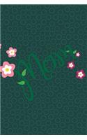 Mom II Notebook, Blank Write-in Journal, Dotted Lines, Wide Ruled, Medium (A5) 6 x 9 In (Olive Green)