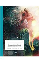 Composition Book White Horse Fantasy & Fairy Tales Wide Rule: Magical Folklore Horse Lover Notebook for Kids, Teens, Middle, High School College Students, Teachers, Home School, Journal