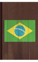 Brazil Flag Journal Notebook: Blank Lined Ruled for Writing 6x9 110 Pages