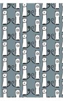 Journal Notebook For Cat Lovers Funny Tall Cats Pattern 10: 110 Page Plain Blank Journal For Drawing, Writing, Doodling In Portable 6 x 9 Size.(25 Wordworthy Series Unlined)
