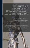 Return to an Address of the House of Commons, Dated 14th April, 1886: for Copies of All the Depositions or Other Evidence Submitted in Favor of Half-breeds or Metis Sentences to Imprisonment in the Gaol at Regina, and 