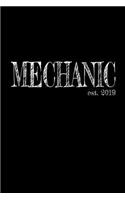 Mechanic est. 2019: 6x9 College Ruled Lined Journal Graduation Gift for College or University Graduate 120 Pages for college, high school or students