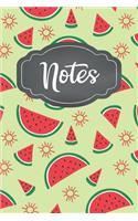 Notes: Small and portable watermelon notebook journal for kids, teens, tweens and women! Writing has never been so fun!