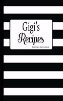 Gigi's Recipes Black Stripe Blank Cookbook