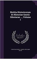 Notitia Historicorum Et Historiae Gentis Silesiacae ..., Volume 1