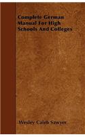 Complete German Manual For High Schools And Colleges