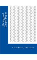 Hexagonal Graph Paper: .5 inch Hexes, 200 Sheets