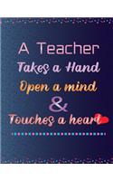 A teacher takes a hand