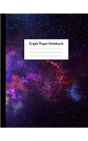 Graph Paper Notebook: 5 x 5 squares per inch, Quad Ruled - 8.5 x 11 - Cosmic Nebula and Galaxy Formations - Math and Science Composition Notebook for for Children, Kids, 