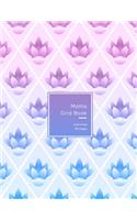 Maths Grid Book: 5mm size graph paper grid book for students or Mathematician - Squares notebook - Pink and purple flower pattern for teenage girl