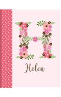 Helen: Monogrammed Personalized Lined Journal with Inspirational Quotes