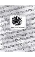 Sheet Music Notebook: Blank Sheet Music Notebook, Musicians Notebook, Music Manuscript Paper, 12 Stave, 200 Pages Blank Sheet Music, 8.5 x 11