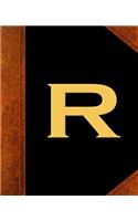 Monogram R Personalized School Composition Book Vintage Style 130 Pages: (Notebook, Diary, Blank Book)(Personalized Monogram Composition Notebooks)
