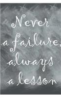 Never a Failure, Always a Lesson