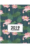 2019 Planner: 8.5x11 Pink Lily Weekly 2019 Planner Yearly Agenda (1 January - 31 December 2019 )