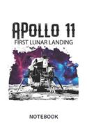 Apollo 11 First Lunar Landing Notebook: Large Size - 8.5 X 11 Notebook/Journal, Minimalist 120 Pages, Classic Lined Pages Planner, Dairy & Notebook for Writing, Sketching, Journals