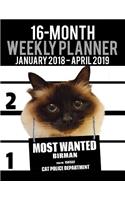 2018-2019 Weekly Planner - Most Wanted Birman: Daily Diary Monthly Yearly Calendar Large 8.5" x 11" Schedule Journal Organizer(5 Cat Planners 2018-2019)