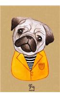 Pug Journal: Pug Notebook Perfect Gift for Pug Lovers/Men/Women & Kids: (7'x10') 110+ Lined Pages