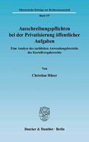 Ausschreibungspflichten Bei Der Privatisierung Offentlicher Aufgaben