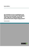 Die Politikformulierungsfähigkeit der Ministerialverwaltung