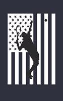 Fourth of July Gift for Tennis Player - American Flag Tennis Notebook - USA Flag Tennis Journal