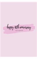 Happy 40th Anniversary Notebook: Pink celebration lined paperback jotter