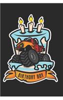 Birthday Boy Monster Truck Crushing Cake