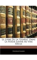 Le Livre De La Genèse Dans La Poésie Latine Au Vme Siècle