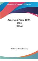 American Prose 1607-1865 (1916)