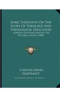 Some Thoughts On The Scope Of Theology And Theological Education