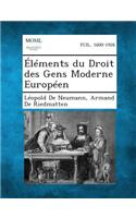 Elements Du Droit Des Gens Moderne Europeen