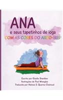 Ana e seus tapetinhos de ioga com as cores do arco-íris