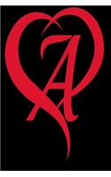 Monogram Initial Letter A Adorable Heart Red and Black: : In My Heart letter initial Personalized Name Letter A, Cute funny gift for Girlfriend Boyfriend Women Wife Husband Teens Students Girls for Home S